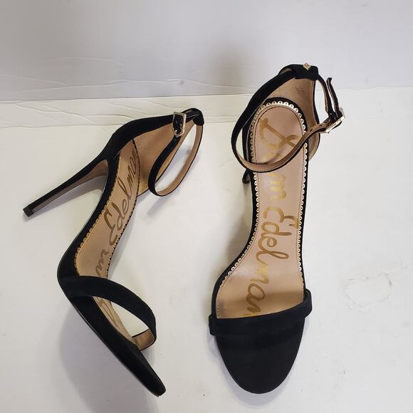 Sam Edelman Ariella Ankle Strap Heels Black Suede Size 9.5 - Picture 2 of 12